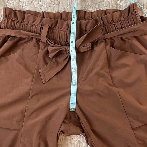 ATHLETA Skyline Rust Color Stretch Belted Casual Pull-on Ankle Pants Size 12 - Picture 14 of 15